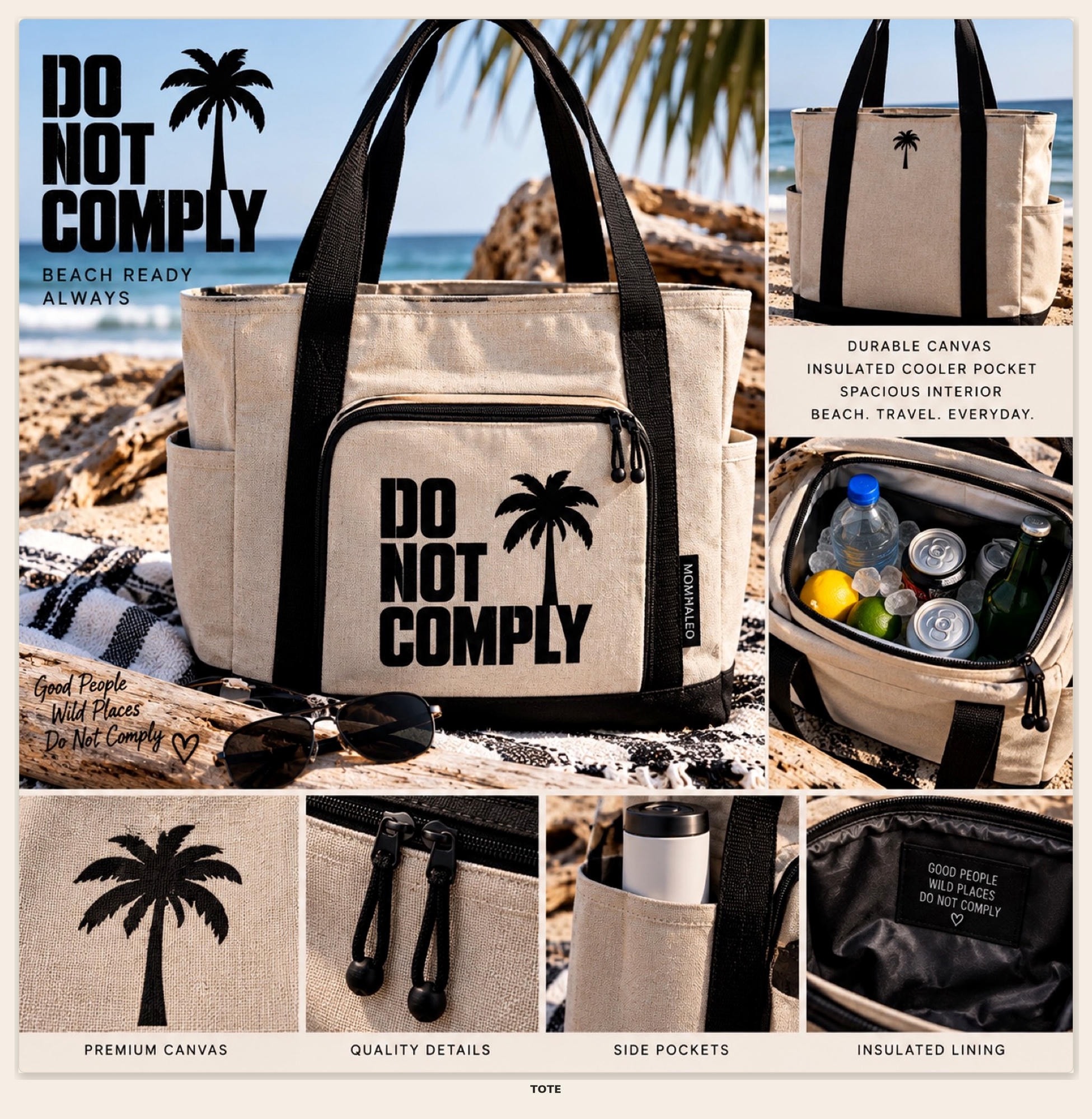 Canvas Thermal Beach Tote
