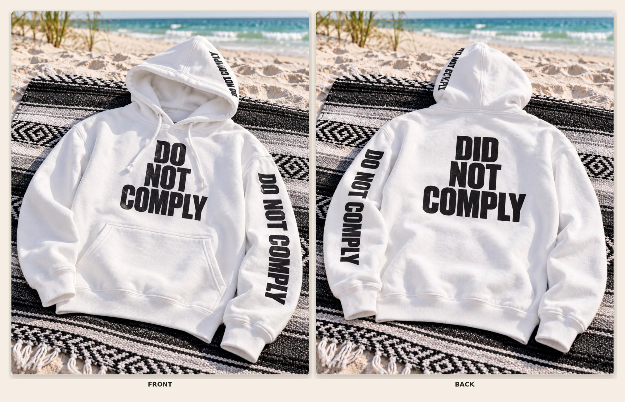Heavyweight DO NOT COMPLY Hoodie — White